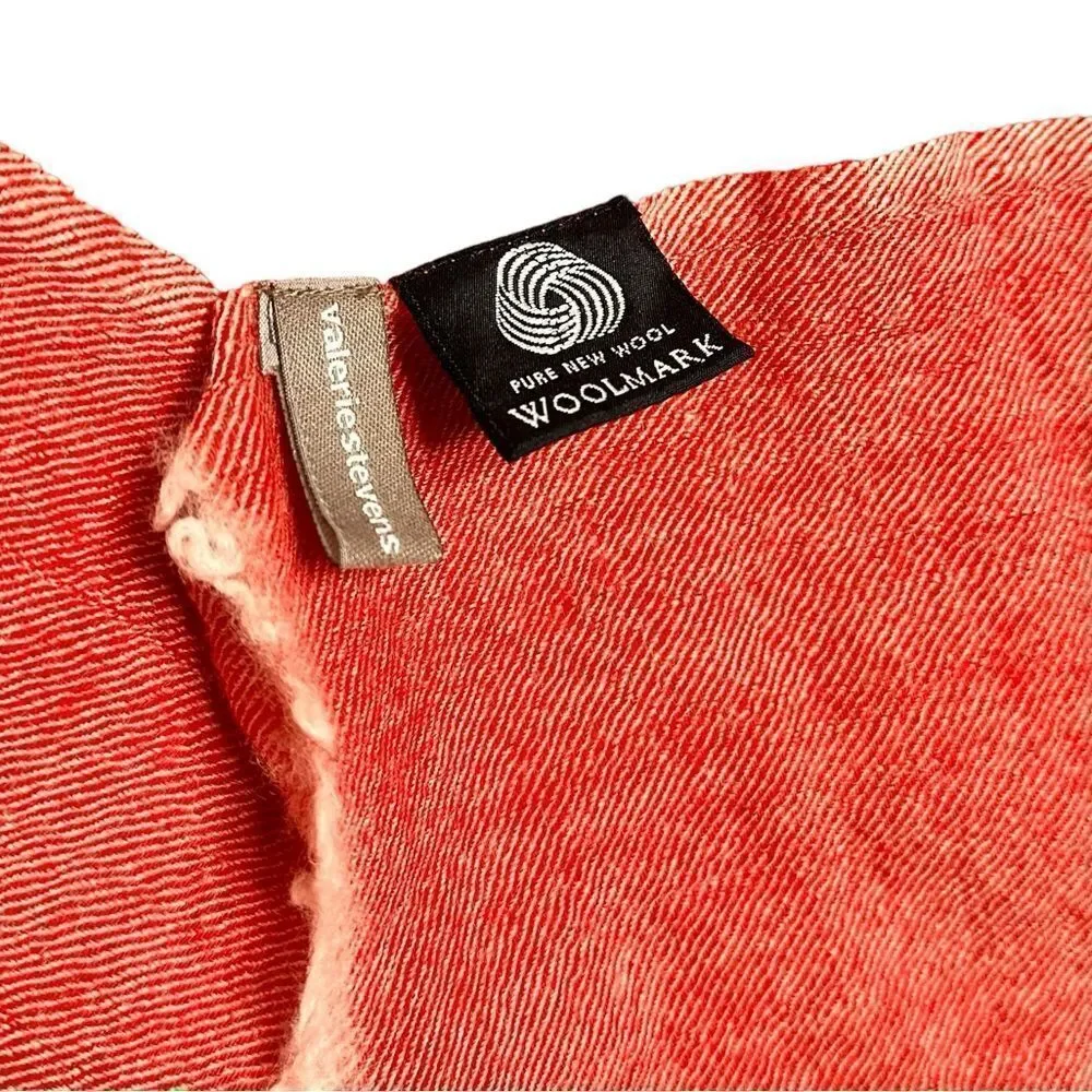 Valerie Stevens Woven Wool Pink Paisley Wrap Shawl Scarf 35” x 67” approx. - Picture 7 of 11